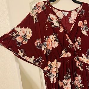 Love Fire Red Floral Dress